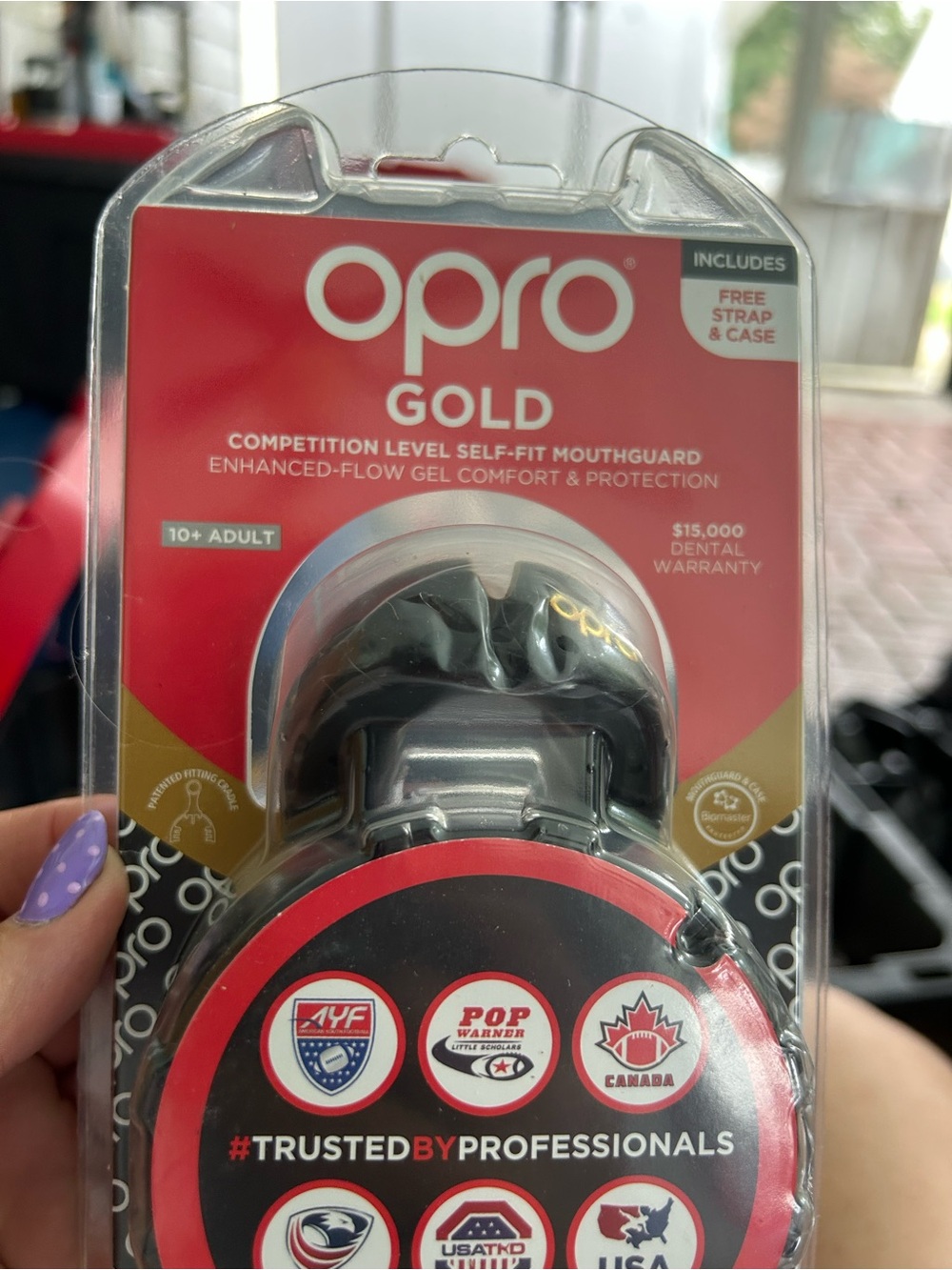 opro Gold Competition Mouthguard in Black